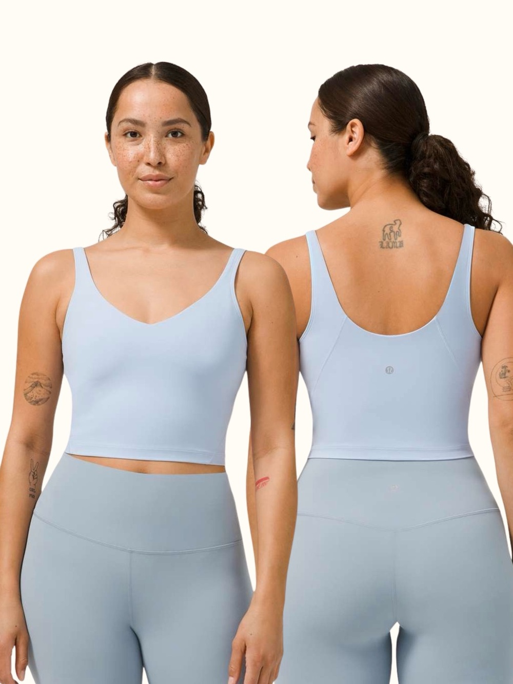 Lululemon Align Tank Top Light Support Blue Linen Size 4